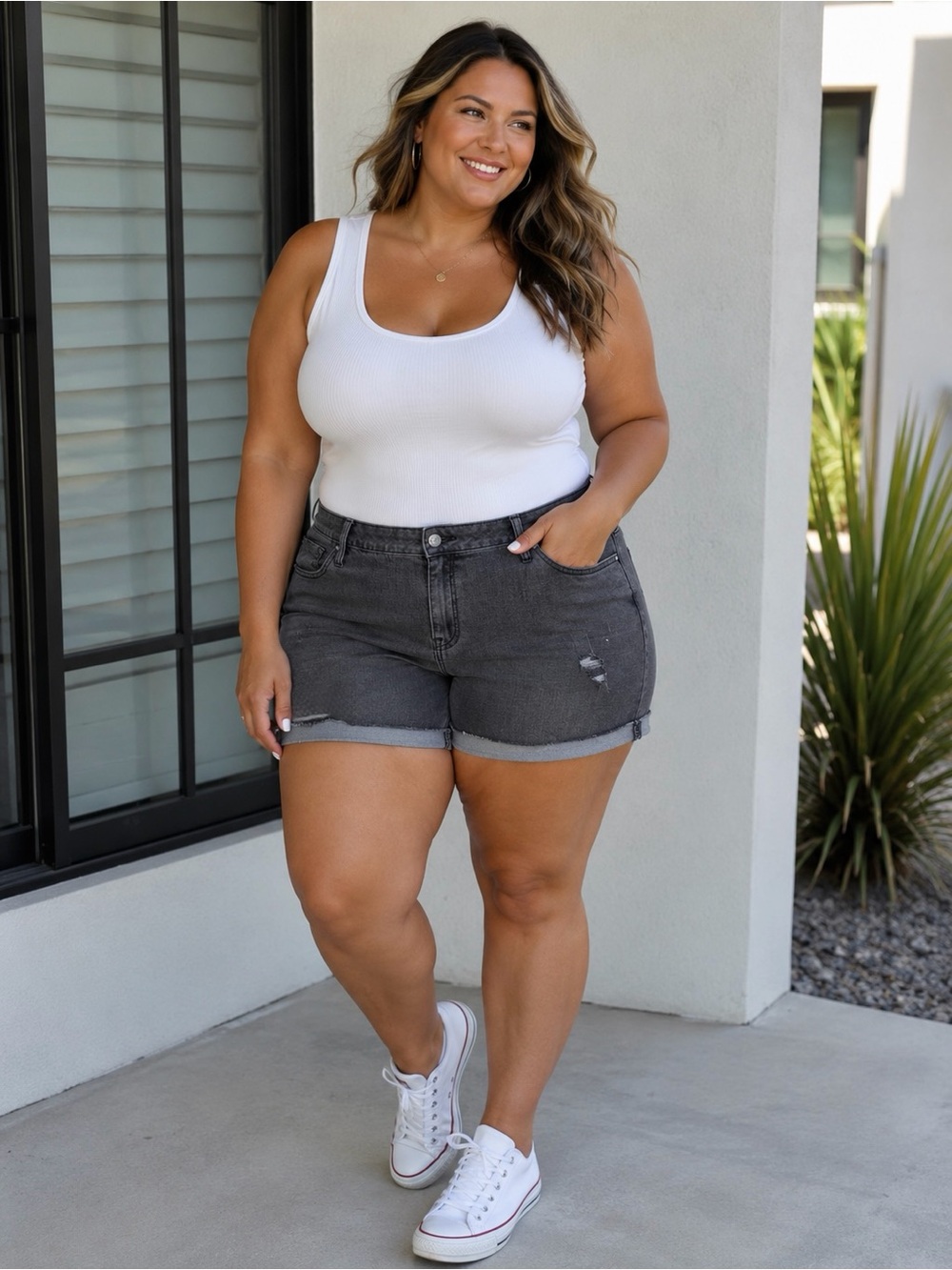 Vigoss Denim Shorts Gray Marley Mid Rise Fray Cuffed NWT